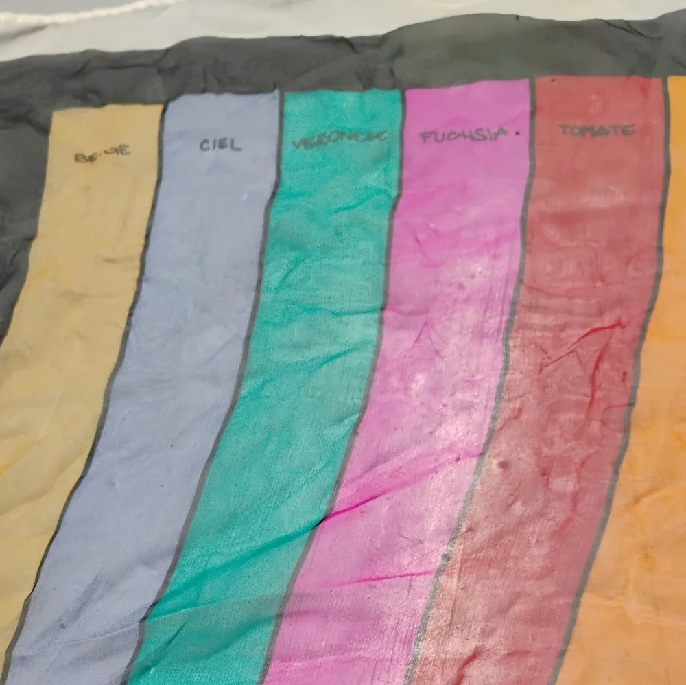 Vintage Leonard Paris Rare Winter 1997 Rainbow Silk Scarf